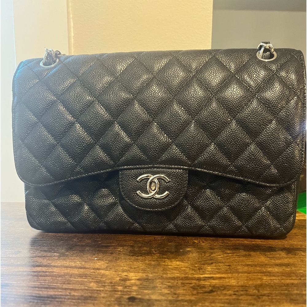 Classic Chanel handbag with dust bag black